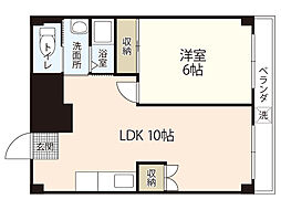 宇品みよしマンション 1LDKの間取図画像