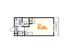 M・テラス上安B棟 ワンルームの間取図画像