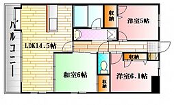 フレシールA館 3LDKの間取図画像