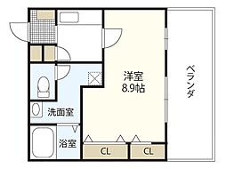 フォブール本町 1Kの間取図画像