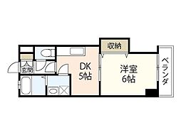 マンション春夏秋冬 1DKの間取図画像