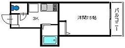 ドラゴーン金原 1Kの間取図画像