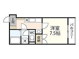 SKビルディング 1Kの間取図画像