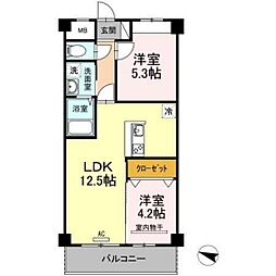 OTO寺家駅前 2LDKの間取図画像