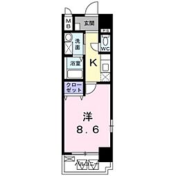 カーサ・フィオーレ中広通り 1Kの間取図画像