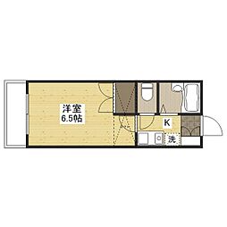 メゾンフォーレスト 1Kの間取図画像