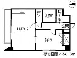メゾンBlancheミヤガワ 1LDKの間取図画像