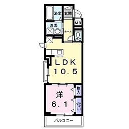 ラ・クラリテ高須 1LDKの間取図画像