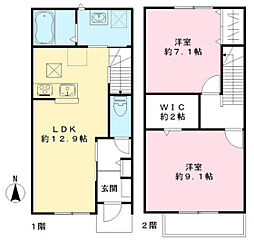 ユアメゾン ル フォレ壱番館 2LDKの間取図画像