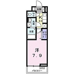 ラベレッツァ 1Kの間取図画像