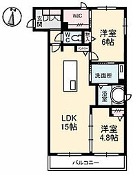 ファンコート東青崎 2LDKの間取図画像