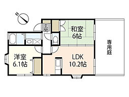 メゾベルツ 2LDKの間取図画像