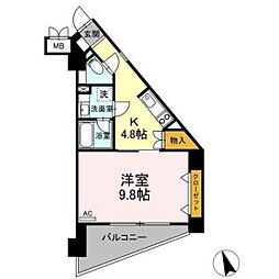 T2FLAT 1Kの間取図画像