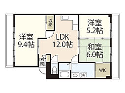 クロスデータビルNo.14 3LDKの間取図画像