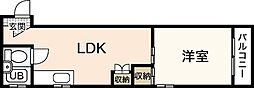 WASHU三篠北町ビル 1DKの間取図画像