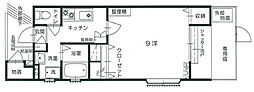 フィールドエッヂH 1Kの間取図画像