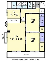 Tフラッツ 2LDKの間取図画像