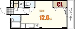 外田ビル ワンルームの間取図画像