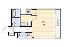 FUJIBUILD26 1Kの間取図画像
