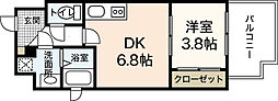 MOKA-eSTA 1DKの間取図画像