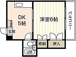 まるみビル 1DKの間取図画像