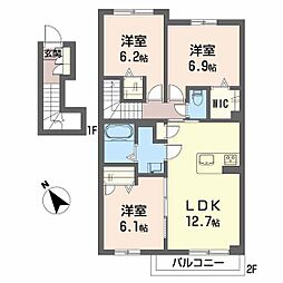 セレナガーデンE 3LDKの間取図画像