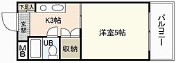 第5若宮ビル 1Kの間取図画像