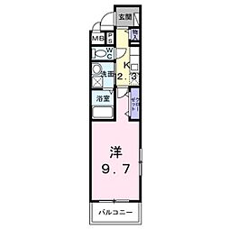 フラワーベル 1Kの間取図画像