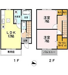 アメニティー東雲2 2LDKの間取図画像