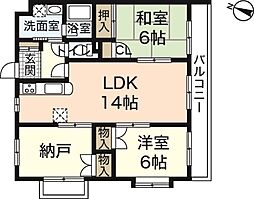 ワールドハイツ 3LDKの間取図画像