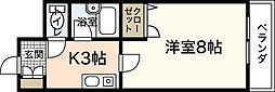 ステューディオ長束 1Kの間取図画像