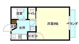 メゾンとくさきA 1Kの間取図画像