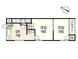 寺田ビル 2DKの間取図画像