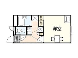 レオパレスミルキーウェイ 1Kの間取図画像