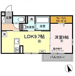 Nocturne1 1LDKの間取図画像