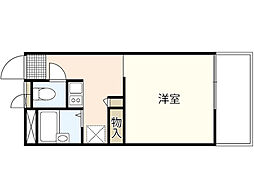 レオパレスリヴェール ワンルームの間取図画像