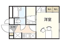 レオパレスみゆき荘 1Kの間取図画像