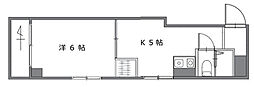 清和十日市ビル 1Kの間取図画像