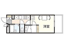 レオパレスVirgo 1Kの間取図画像