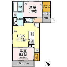 アコードM 2LDKの間取図画像