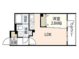 ヴィラ博丈庚午北 1DKの間取図画像
