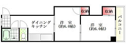 山本ビル 2DKの間取図画像