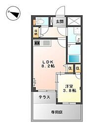 ヴィア・パーチェ・吉見園 1LDKの間取図画像