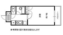 サンローレル串戸 1Kの間取図画像