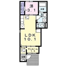 トレピアーチェ2 1LDKの間取図画像