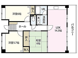 クレール安芸 3LDKの間取図画像