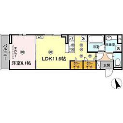 東洋レジデンス ノワール 1LDKの間取図画像
