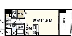 JR山陽本線 広島駅 徒歩26分の賃貸マンション 12階ワンルームの間取り