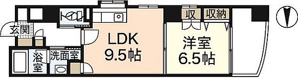 広島県広島市中区土橋町(賃貸マンション1LDK・4階・41.11㎡)の写真 その2