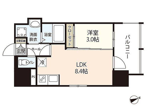 広島県広島市中区舟入本町(賃貸マンション1LDK・8階・29.99㎡)の写真 その2